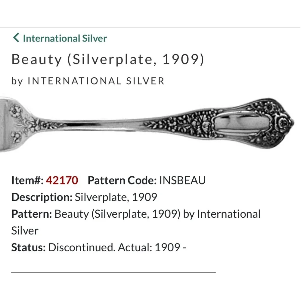 International Silver Beauty 1909 Silverplate Cocktail Forks Set 4 Wm Rogers AA